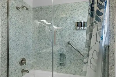 Fixed Panel and Bathtub Door